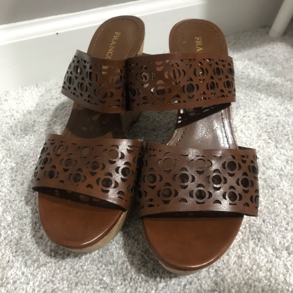 |Franco Sarto| Wedge Cork Heeled Sandals 7.5 - Picture 3 of 7